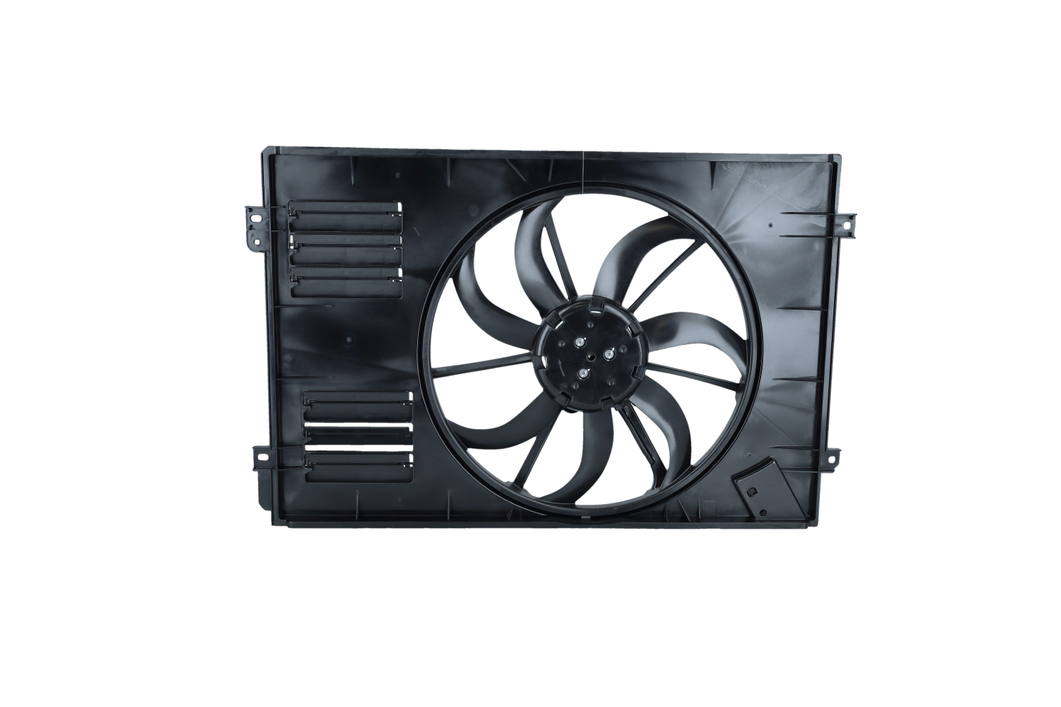 NRF 47925: Radiaatori ventilaator 410mm, koos jahutusventilaatoriraamiga(Zarge), harjadeta mootor