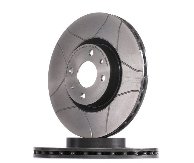 BREMBO 09.4939.75: Disc de frână Ř: 284mm, ventilat interior, canelat, Ř: 284mm, acoperit (cu un strat protector), cu suruburi MAX LINE