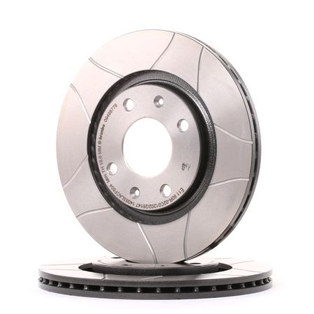 BREMBO 09.4987.76: Brzdový kotouč R: 266mm, vnitřně větráno, opatřený drážkou, R: 266mm, nátěr, se šrouby MAX LINE