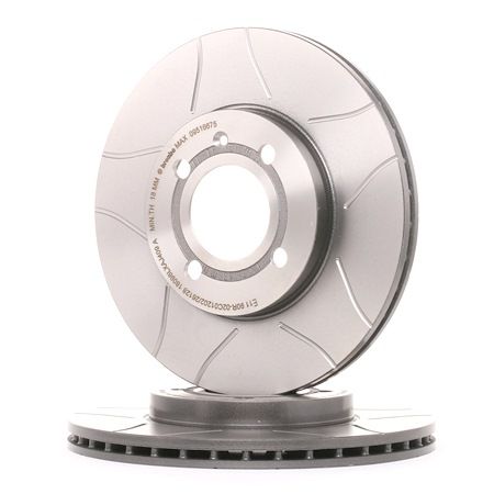 BREMBO 09.5166.75: Disco de freno Ø: 256mm, ventilación interna, ranurado, Ø: 256mm, revestido, con tornillos MAX LINE
