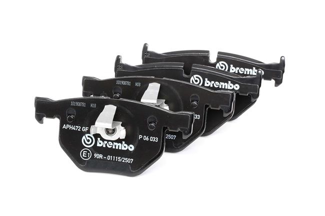 BREMBO P 06 033: Plăcuțe de frână PRIME LINE cu acceasorii, cu clema piston, cu tabla anti scartait