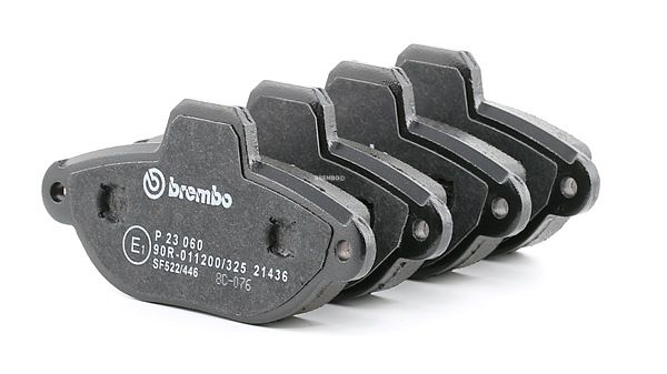 BREMBO P 23 060: Sada brzdových destiček, kotoučová brzda PRIME LINE s příslušenstvím, s Kolbenclipem, s krycím plechem