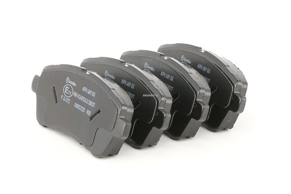BREMBO P 24 072: Bremsbeläge PRIME LINE mit Zubehör, mit Bremssattelschrauben, mit Anti-Quietsch-Blech