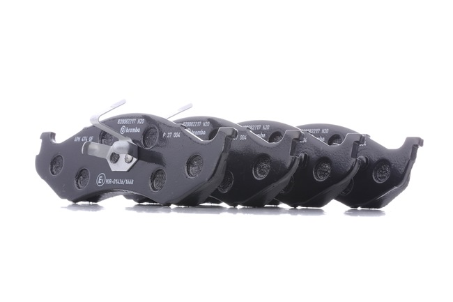BREMBO P 37 004: Sada brzdových destiček, kotoučová brzda PRIME LINE s příslušenstvím, s Kolbenclipem, s krycím plechem