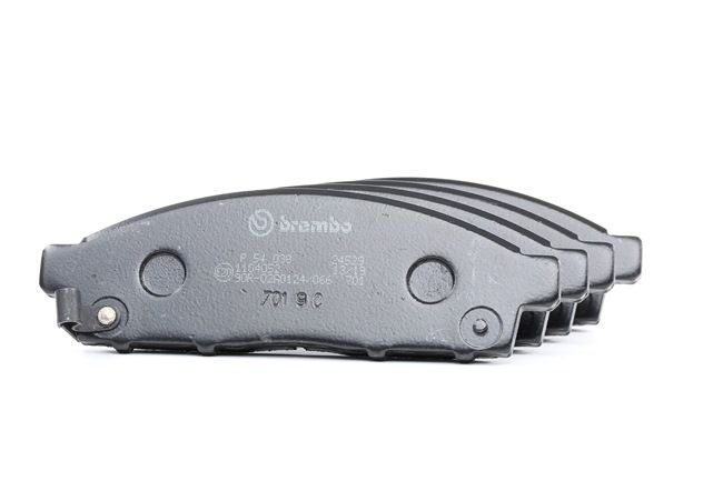 BREMBO P 54 038: Fékbetét készlet, tárcsafék PRIME LINE Tartozékok nélkül, csikorgásgátló lemezzel