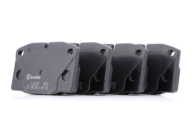 BREMBO P 59 005: Sada brzdových destiček, kotoučová brzda PRIME LINE bez příslušenství, s krycím plechem