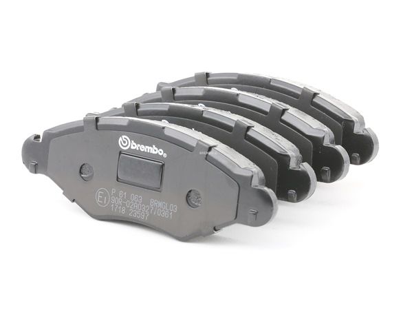 BREMBO P 61 063: Plăcuțe de frână PRIME LINE cu acceasorii, cu suruburi etrier, cu tabla anti scartait