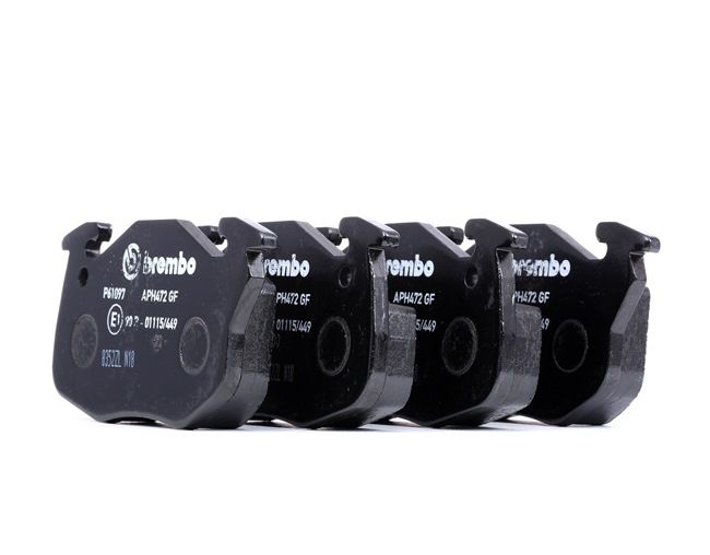 BREMBO P 61 097: Fékbetét készlet, tárcsafék PRIME LINE Tartozékok nélkül, csikorgásgátló lemezzel
