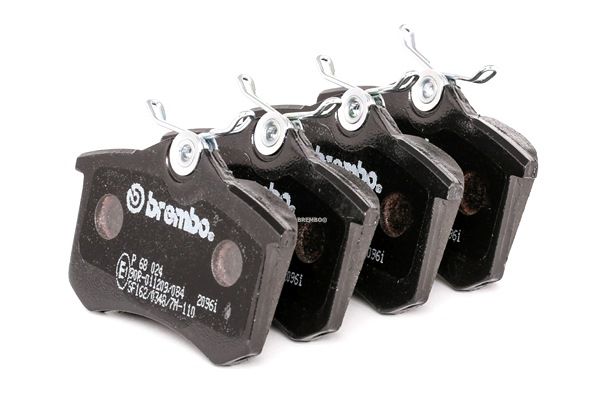 BREMBO P 68 024: Juego de pastillas de freno PRIME LINE con accesorios, con tornillos pinza freno, Chapa antichirridos