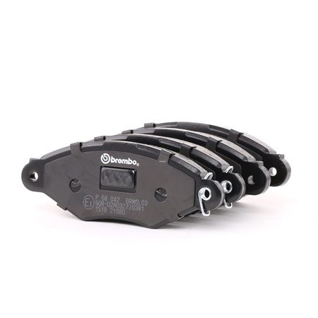 BREMBO P 68 042: Brzdové platničky PRIME LINE s prislusenstvom, so skrutkami brzdoveho strmena, s proti hlukovým plechom