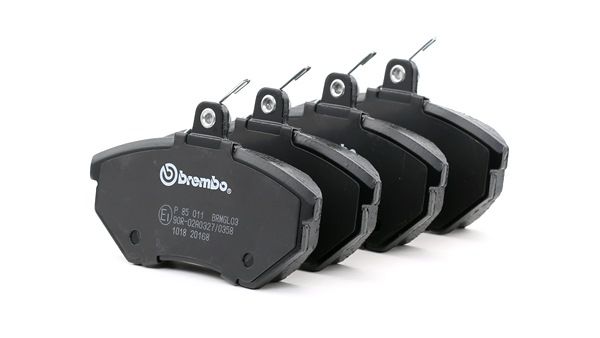 BREMBO P 85 011: Juego de pastillas de freno PRIME LINE con accesorios, con tornillos pinza freno, Chapa antichirridos