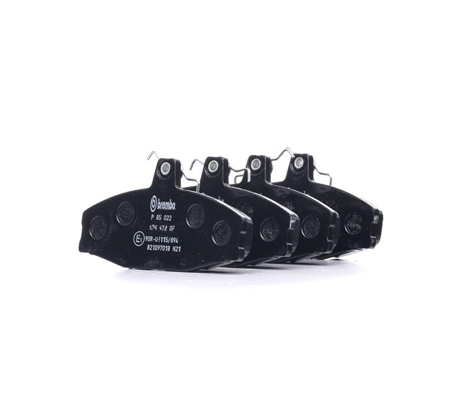 BREMBO P 85 022: Juego de pastillas de freno PRIME LINE con accesorios, con tornillos pinza freno, Chapa antichirridos