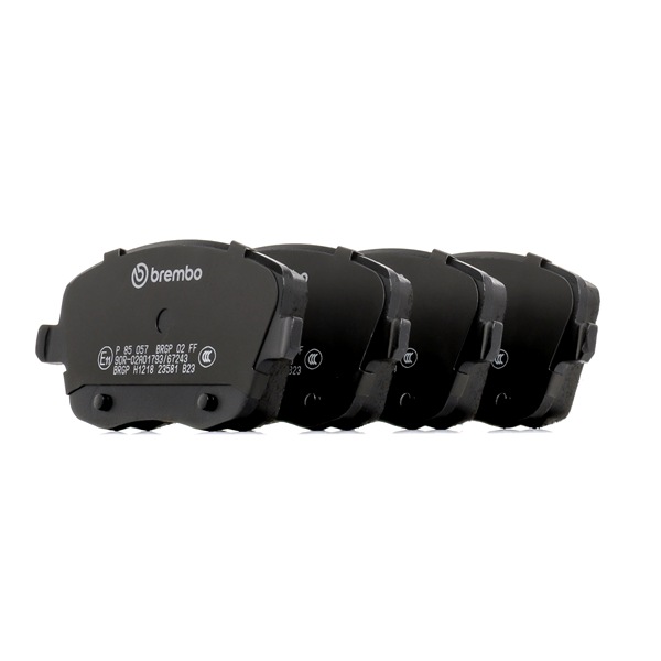 BREMBO P 85 057: Plăcuțe de frână PRIME LINE cu acceasorii, cu suruburi etrier, cu tabla anti scartait