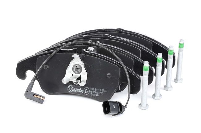 BREMBO P 85 098: Plăcuțe de frână PRIME LINE cu acceasorii, cu suruburi etrier, cu tabla anti scartait