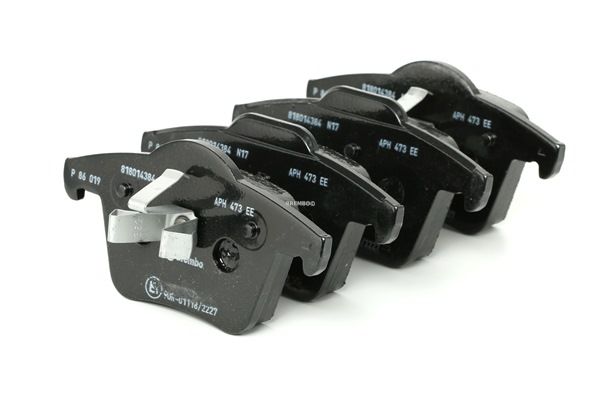 BREMBO P 86 019: Plăcuțe de frână PRIME LINE cu acceasorii, cu clema piston, cu tabla anti scartait