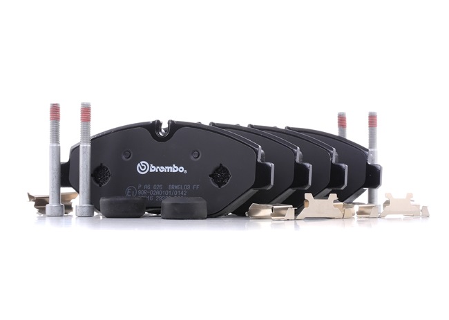BREMBO P A6 026: Remblokken PRIME LINE Met toebehoren, Met remzadelschroef, Met anti-kreukplaat