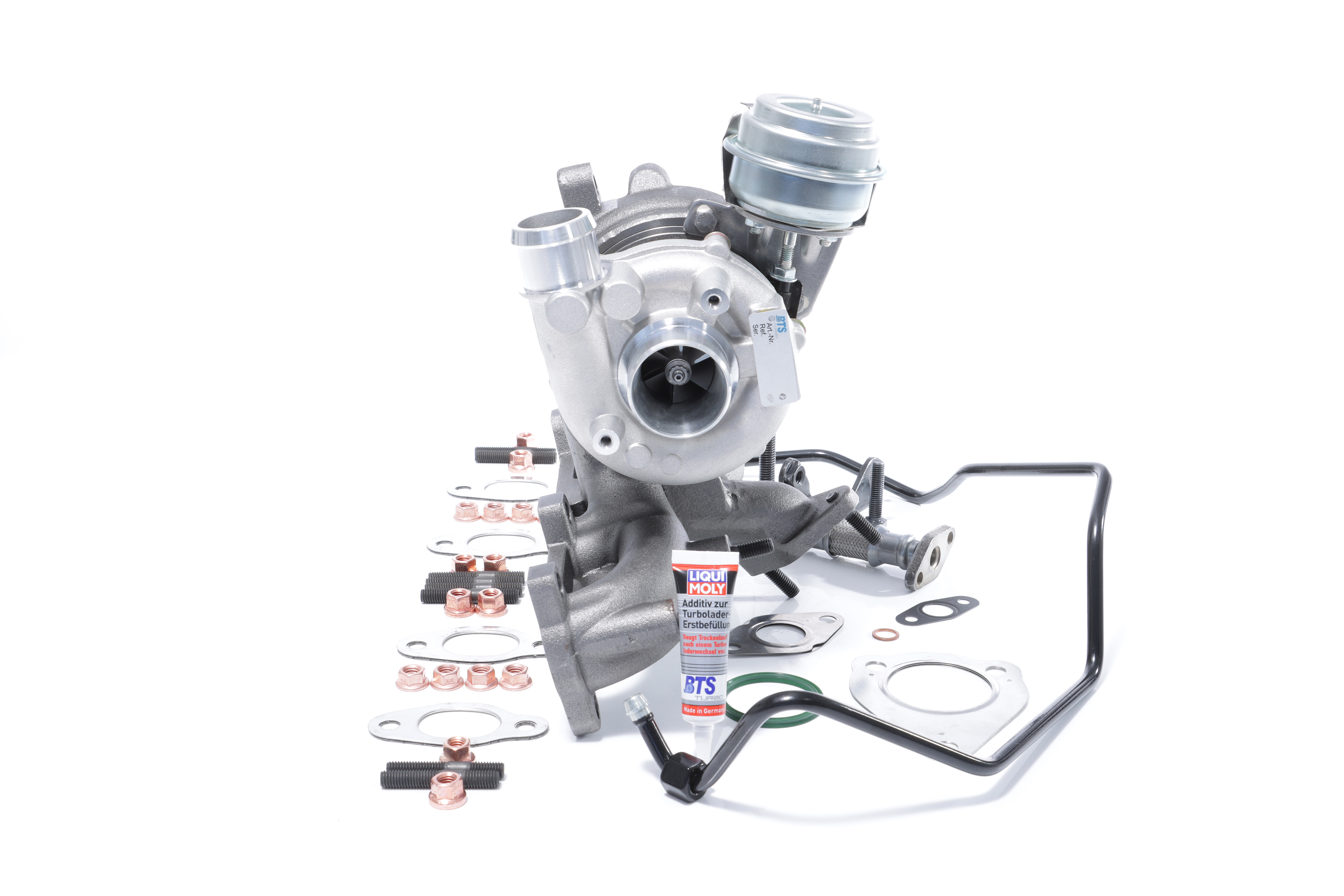 BTS TURBO T981017BT: Turbocompresseur TURBO SERVICE SET BUDGET avec matériel de montage/fixation, avec aspiration d'huile, avec évacuation d'huile, avec instructions de montage