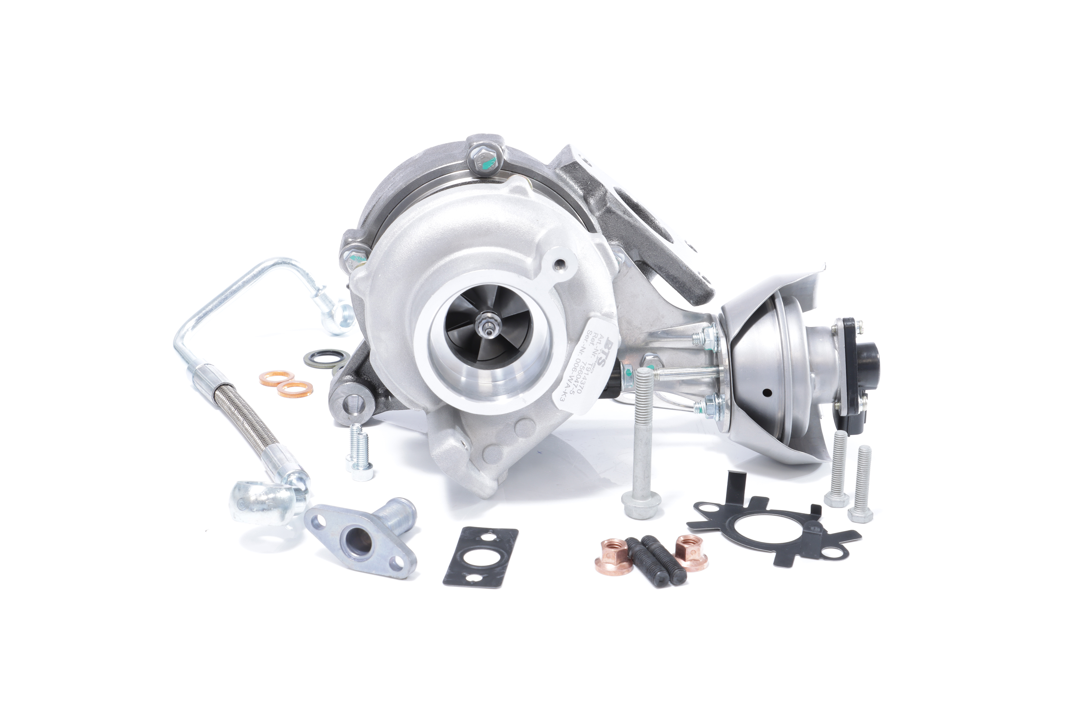 BTS TURBO T981025BT: Turbosuflantă cu material de atașare/fixare, cu conducta alimentare ulei, cu conducta scurgere ulei, fara tub (furtun), fara surub gaurit, fara cleme furtun
