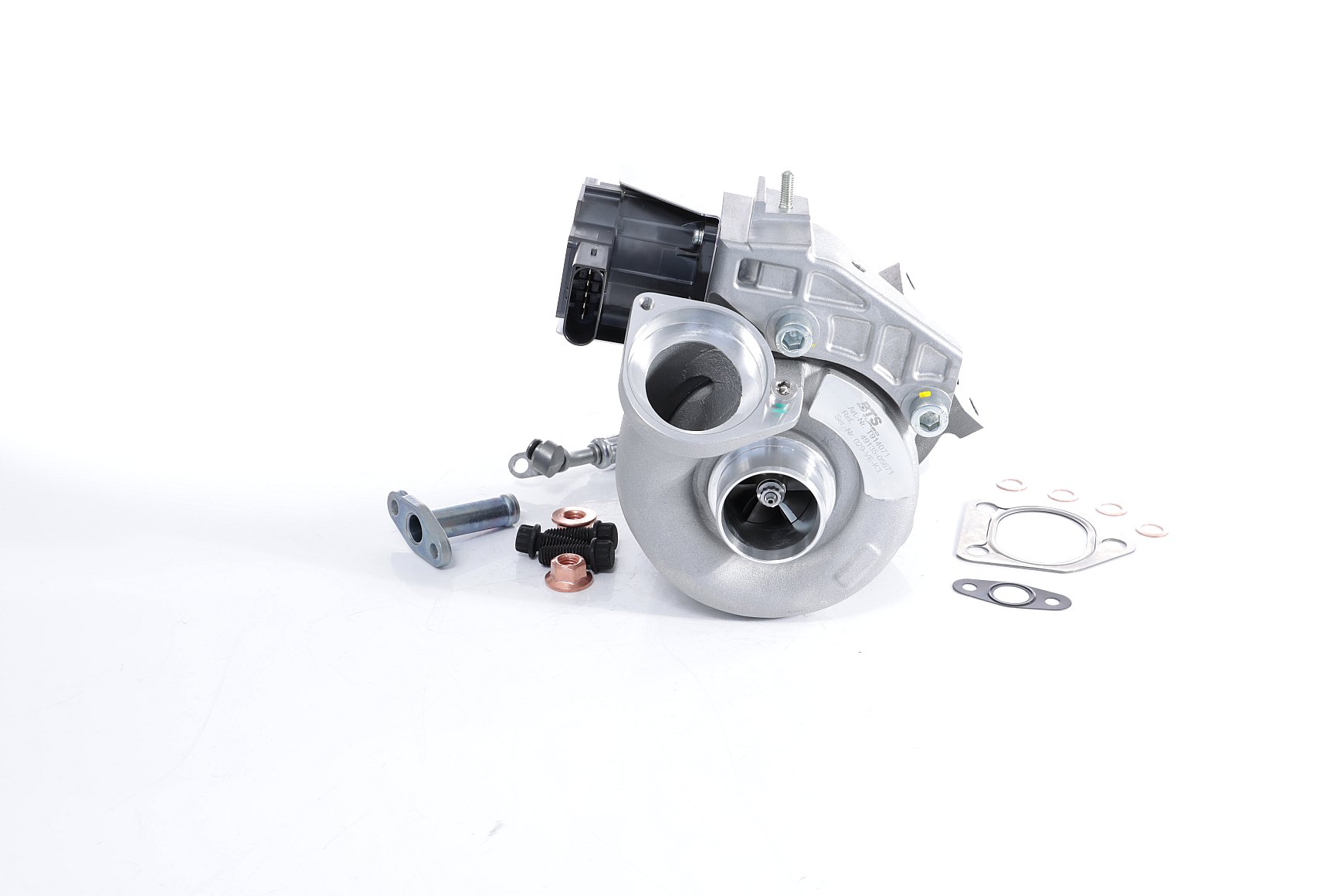 BTS TURBO T981042BT: Turbina TURBO SERVICE SET BUDGET con materiale di fissaggio/montaggio, con condotto afflusso olio, con condotto scarico olio, con istruzioni montaggio