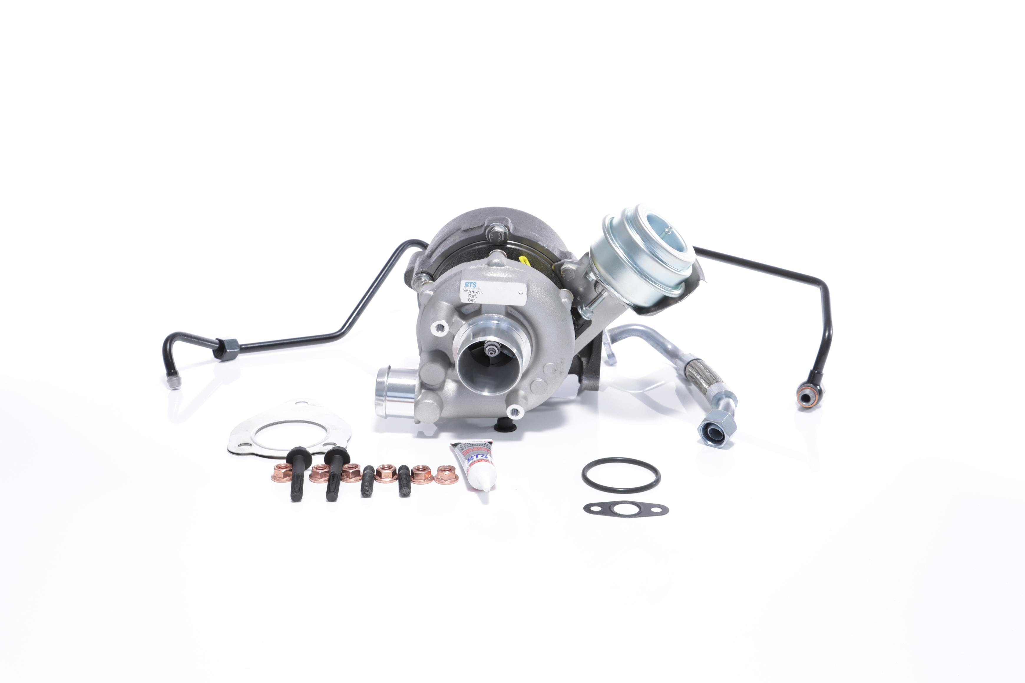 BTS TURBO T981077BT: Turbocharger TURBO SERVICE SET BUDGET met montage-/bevestigingsmateriaal, Met olietoevoerleiding, Met olieafvoerleiding, Met montagehandleiding