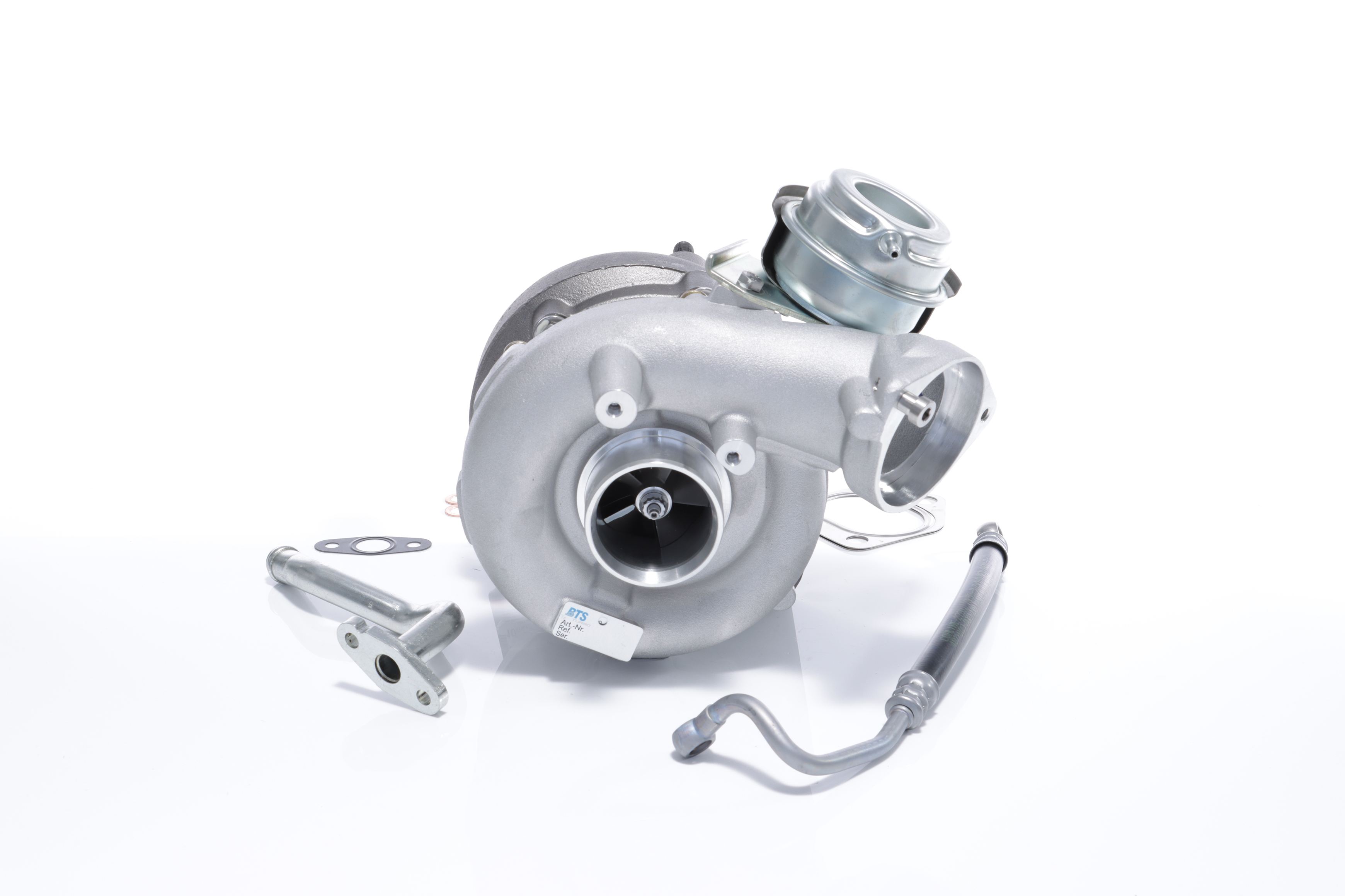 BTS TURBO T981098BT: Turbocharger TURBO SERVICE SET BUDGET met montage-/bevestigingsmateriaal, Met olietoevoerleiding, Met olieafvoerleiding, Met montagehandleiding