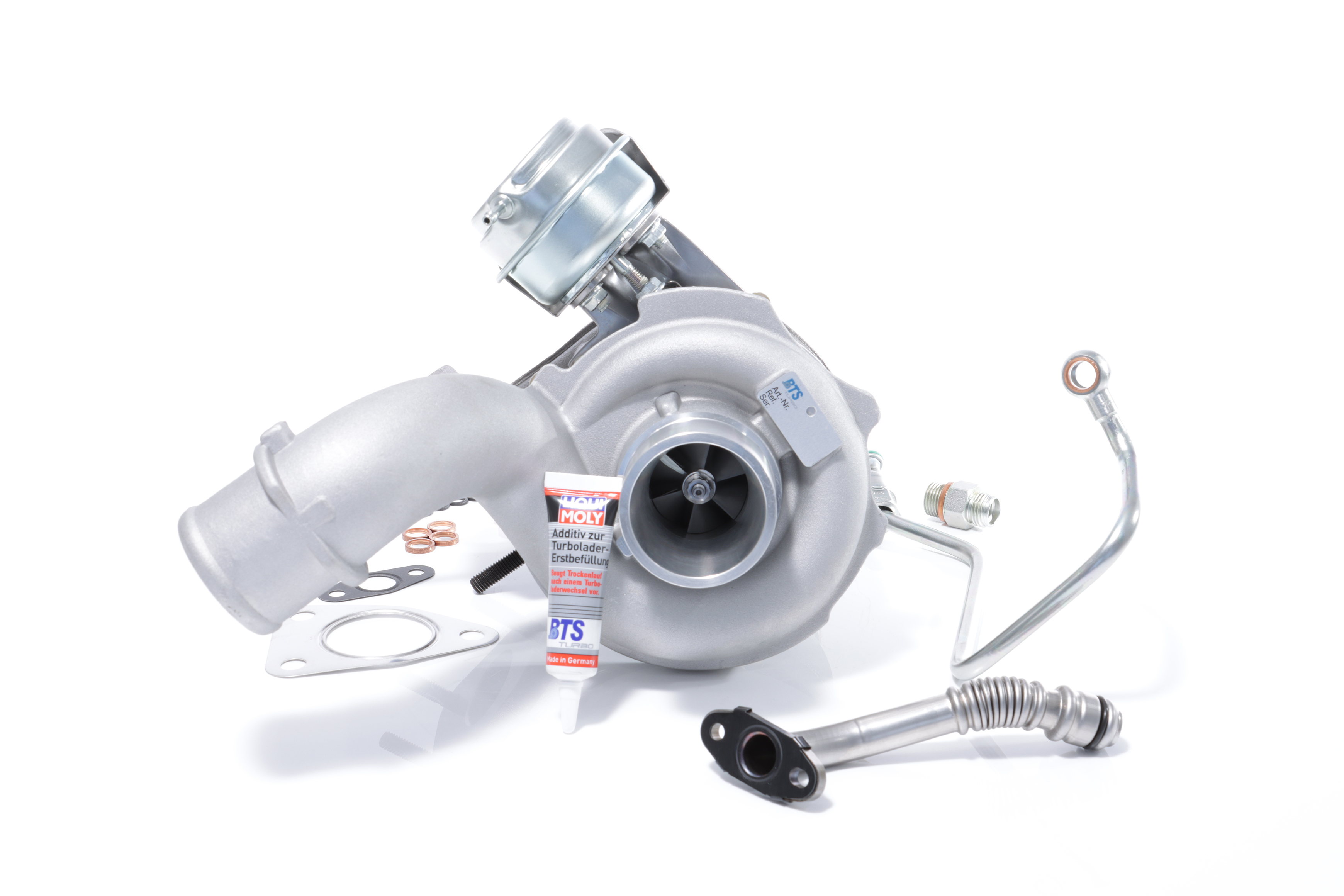 BTS TURBO T981127BT: Turbocharger TURBO SERVICE SET BUDGET met montage-/bevestigingsmateriaal, Met olietoevoerleiding, Met olieafvoerleiding