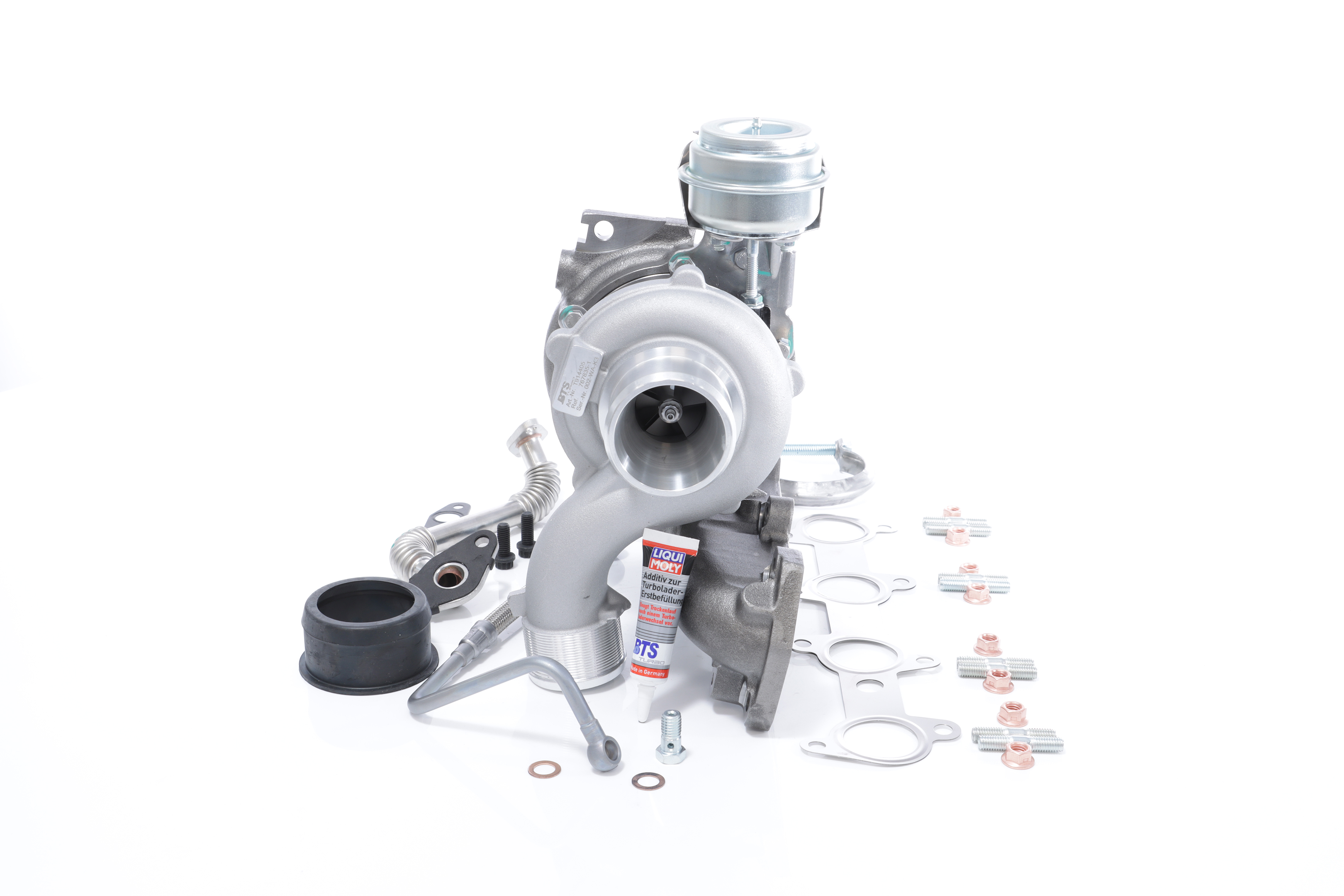 BTS TURBO T981265BT: Turbocharger TURBO SERVICE SET BUDGET Met olietoevoerleiding, Met olieafvoerleiding, met montage-/bevestigingsmateriaal