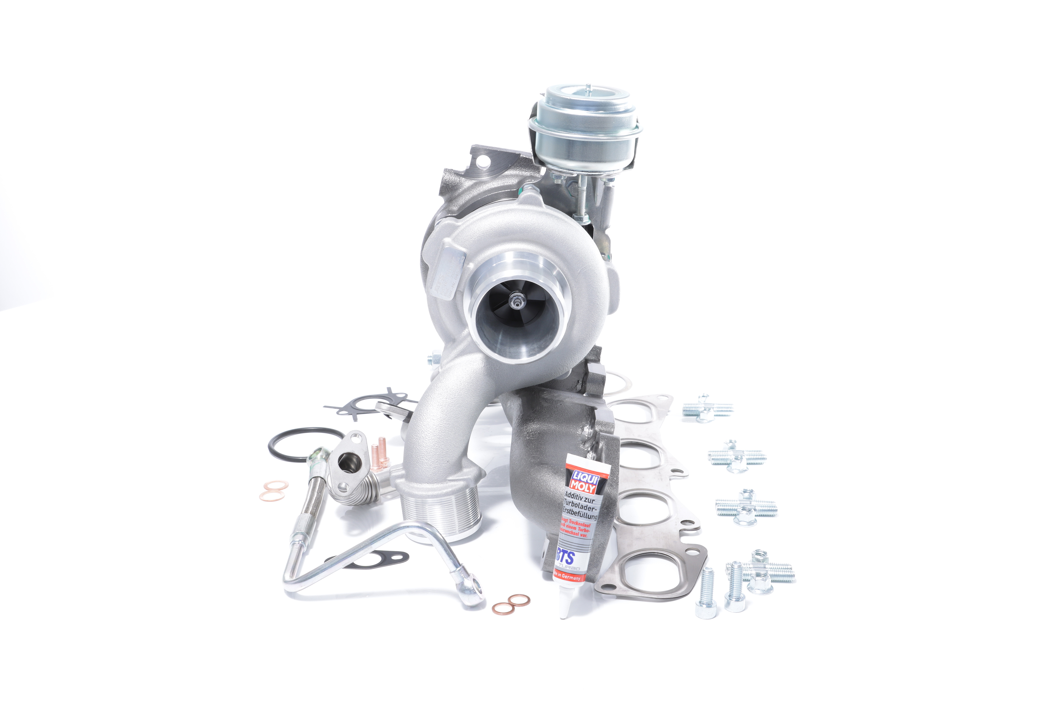 BTS TURBO T981368BT: Turbosuflantă cu conducta alimentare ulei, cu conducta scurgere ulei, cu material de atașare/fixare