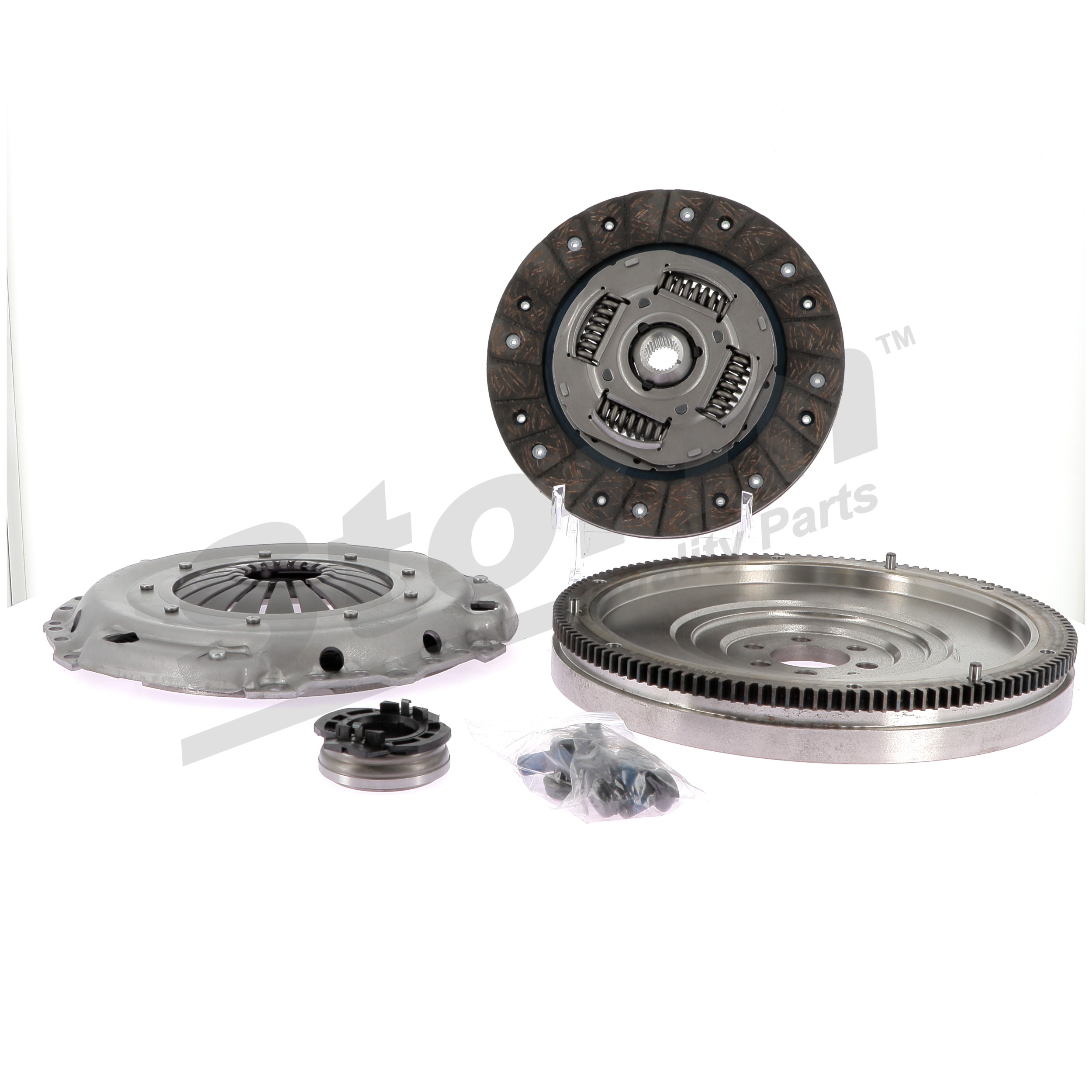 STORM QUALITY PARTS STO1014: Kit de embrague con volante monomasa, con placa de apriete de embrague, con plato de embrague, con cojinete de desembrague, con juego de tornillos
