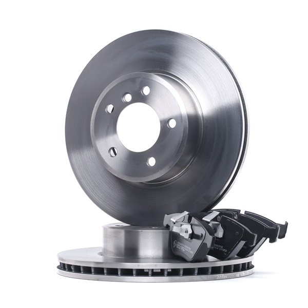 RIDEX 3405B0836: Kit de discos de freno y pastillas Eje delantero, Ø: 324mm, ventilado, ventilación interna, con clip de émbolo, Chapa antichirridos