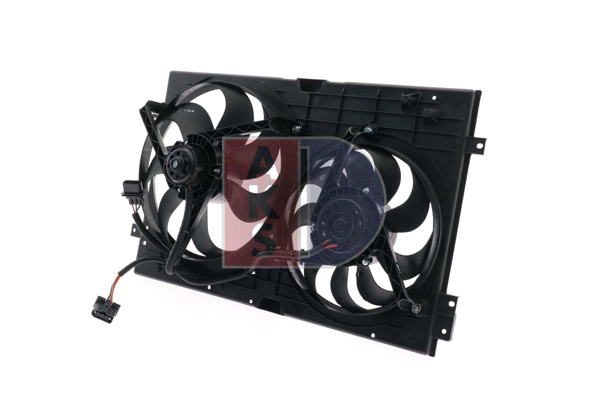 AKS DASIS 048083N: Motoventilateur 290/345mm, avec cadre du ventilateur de radiateur (encadrement)