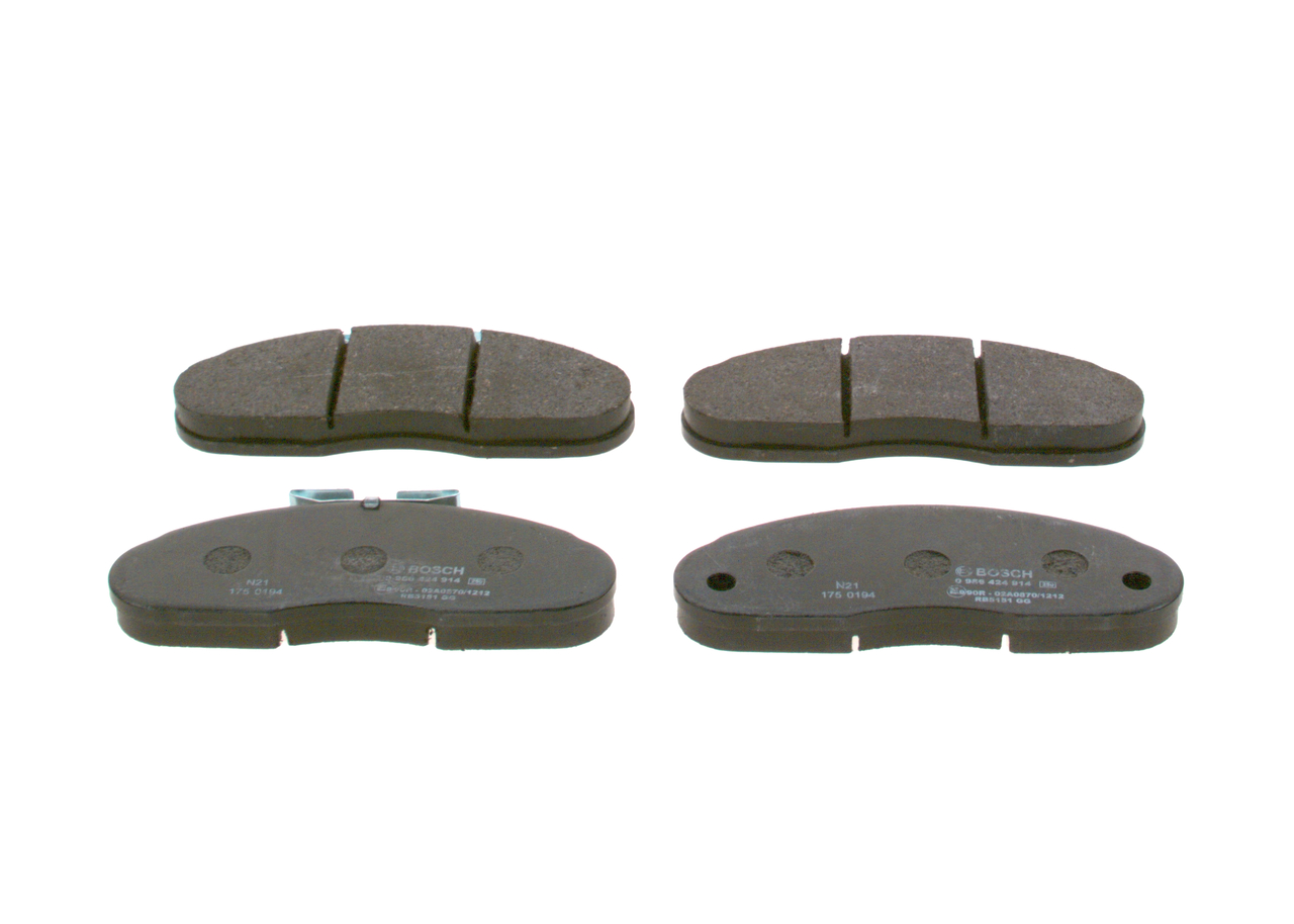 BOSCH 0 986 424 914 Remblokken RENAULT TRUCKS B Open laadbak/ Chassis 72 Pk Diesel kosten