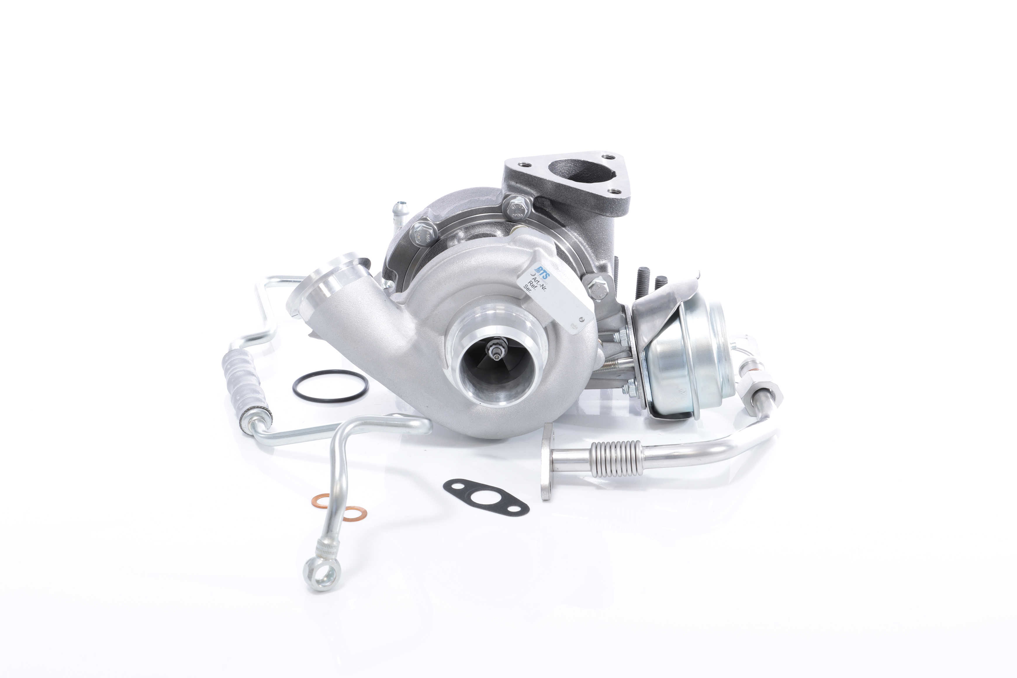 BTS TURBO T981104BT: Turbolader TURBO SERVICE SET BUDGET mit Anbau-/Befestigungsmaterial, mit Ölzulaufleitung, mit Ölablaufleitung