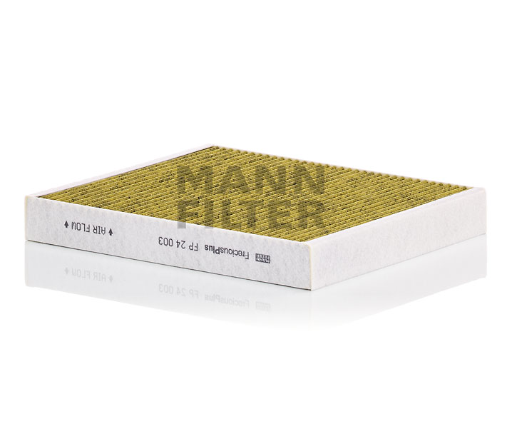 MANN-FILTER FP 24 003 Innenraumfilter FreciousPlus Aktivkohlefilter mit Polyphenol, mit antibakterieller Wirkung, Feinstaubfilter (PM 2.5), mit fungizider Wirkung, Aktivkohlefilter