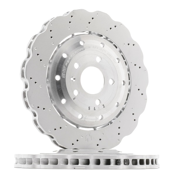 SHW Performance ARX48211: Remschijf Wave Disc Achteras, Ø: 356mm, interne ventilatie, tweedelige remschijf, geperforeerd/met noppen, Ø: 356mm, Gecoat