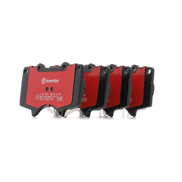 BREMBO P 83 102X: Plăcuțe de frână XTRA LINE fara accesorii, cu tabla anti scartait