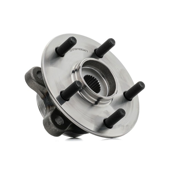 RIDEX 654W1377: Juego de cojinete de rueda Eje delantero, con buje de rueda, con perno de sujeción de rueda