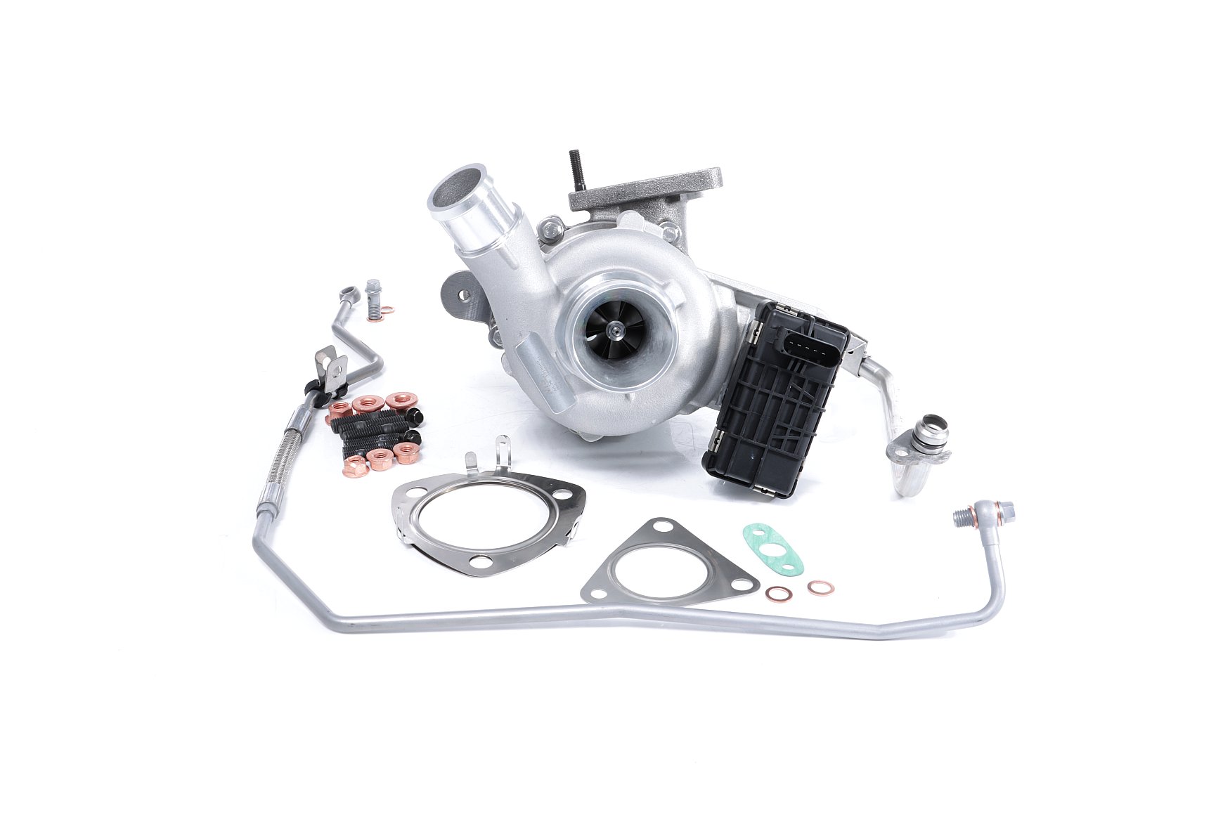 BTS TURBO T981483BT: Turbosuflantă cu material de atașare/fixare, cu conducta alimentare ulei, cu conducta scurgere ulei