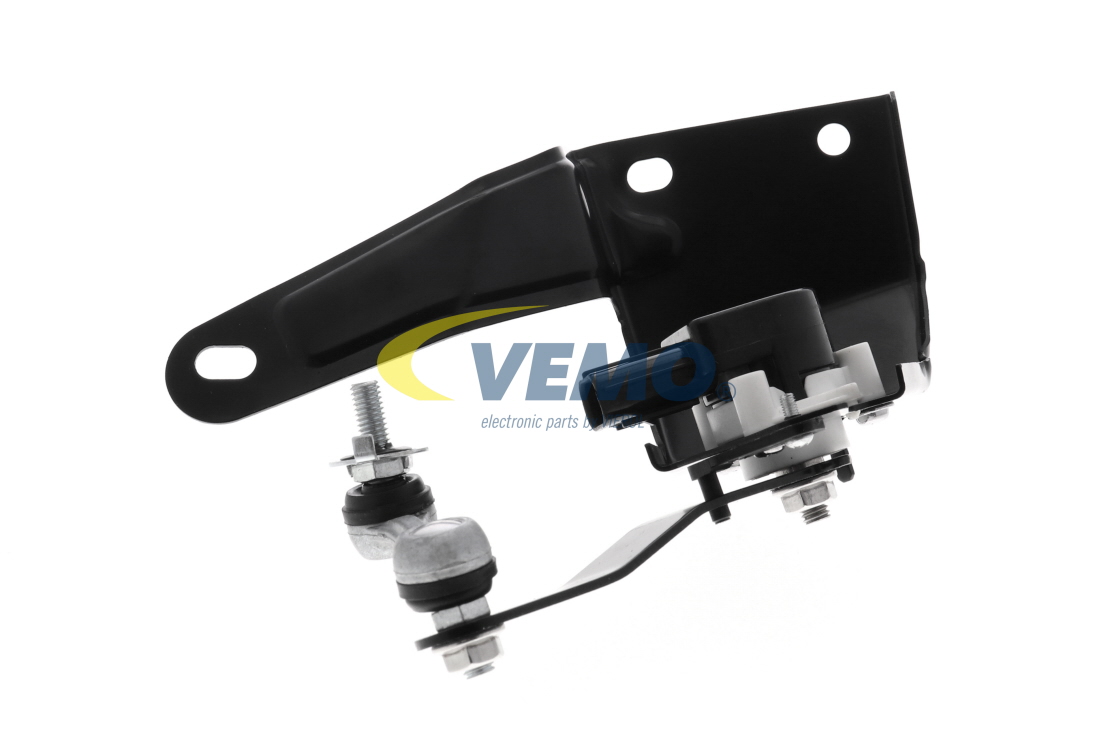 VEMO V70-72-0390: Sensor, luces xenon (regulación alcance luces) Green Mobility Parts Eje trasero izquierda, con soporte, con barra de acoplamiento