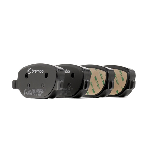 BREMBO P 23 199: Juego de pastillas de freno PRIME LINE con accesorios, con tornillos pinza freno, Chapa antichirridos
