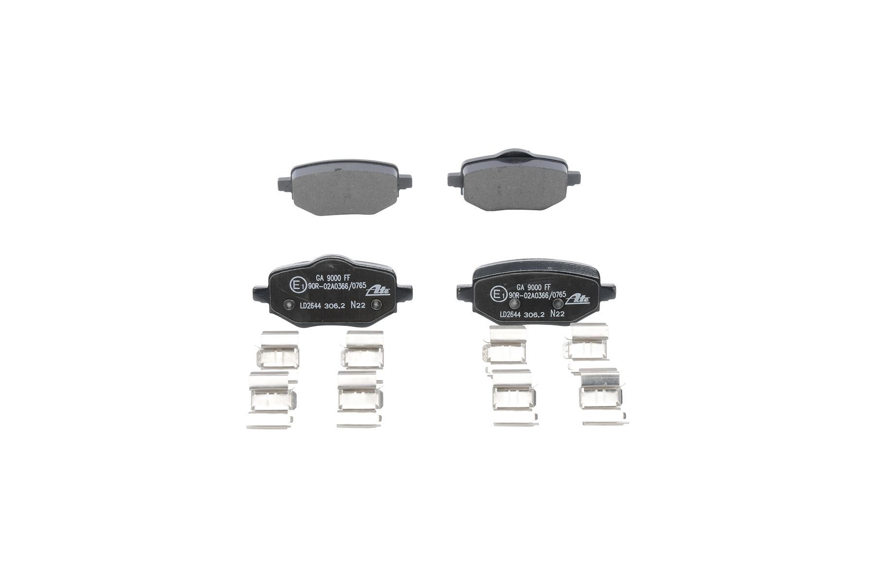ATE 13.0470-2644.2: Juego de pastillas de freno Ceramic con accesorios, con tornillos pinza freno