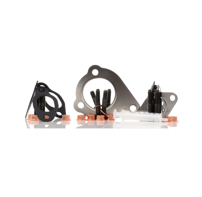 ELRING 704.020: Turbocharger, montageset Met pakkingen, Met schroeven, Met pakking voor uitlaatkromming
