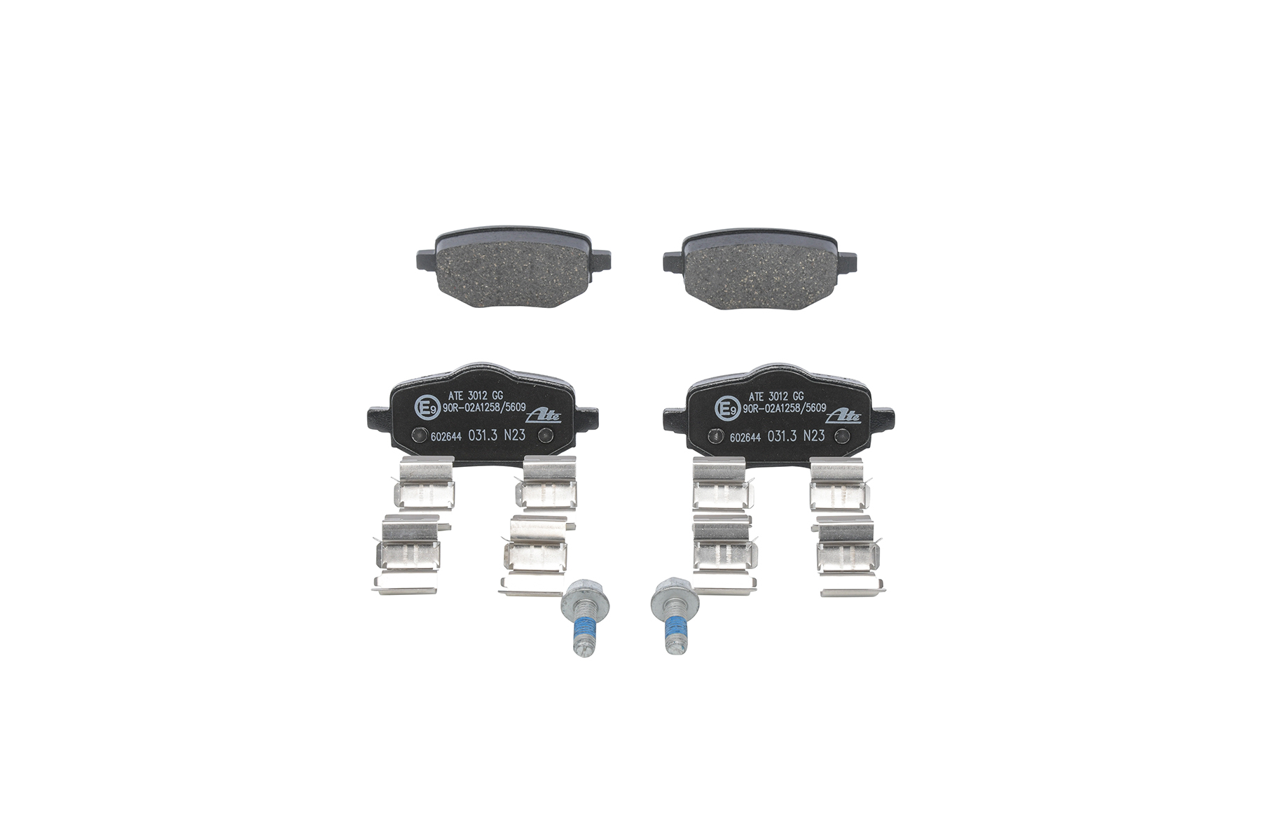 ATE 13.0460-2644.2: Juego de pastillas de freno con accesorios, con tornillos pinza freno