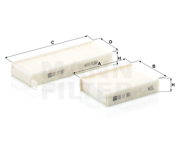 MANN-FILTER CU 17 009-2: Kupefilter Partikkelfilter