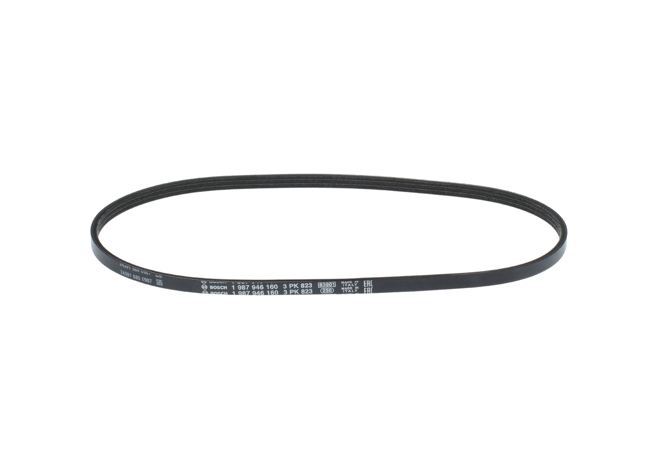 BOSCH 1 987 946 160: Ozubený klinový remeň Elastic 823mm, Počet rebier: 3