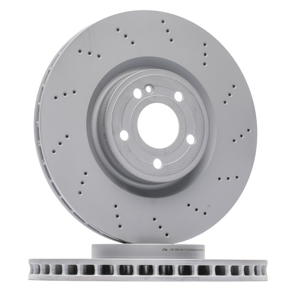 ATE 24.0130-0256.1: Bremsscheibe Ø: 350,0mm, gelocht/innenbel., Ø: 350,0mm, beschichtet, mit Schrauben