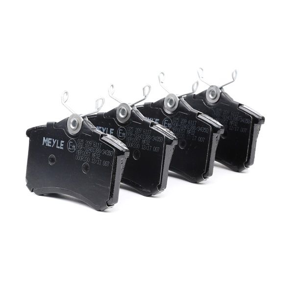 MEYLE 025 209 6117: Juego de pastillas de freno Eje trasero, con accesorios, con tornillos pinza freno, ORIGINAL Quality