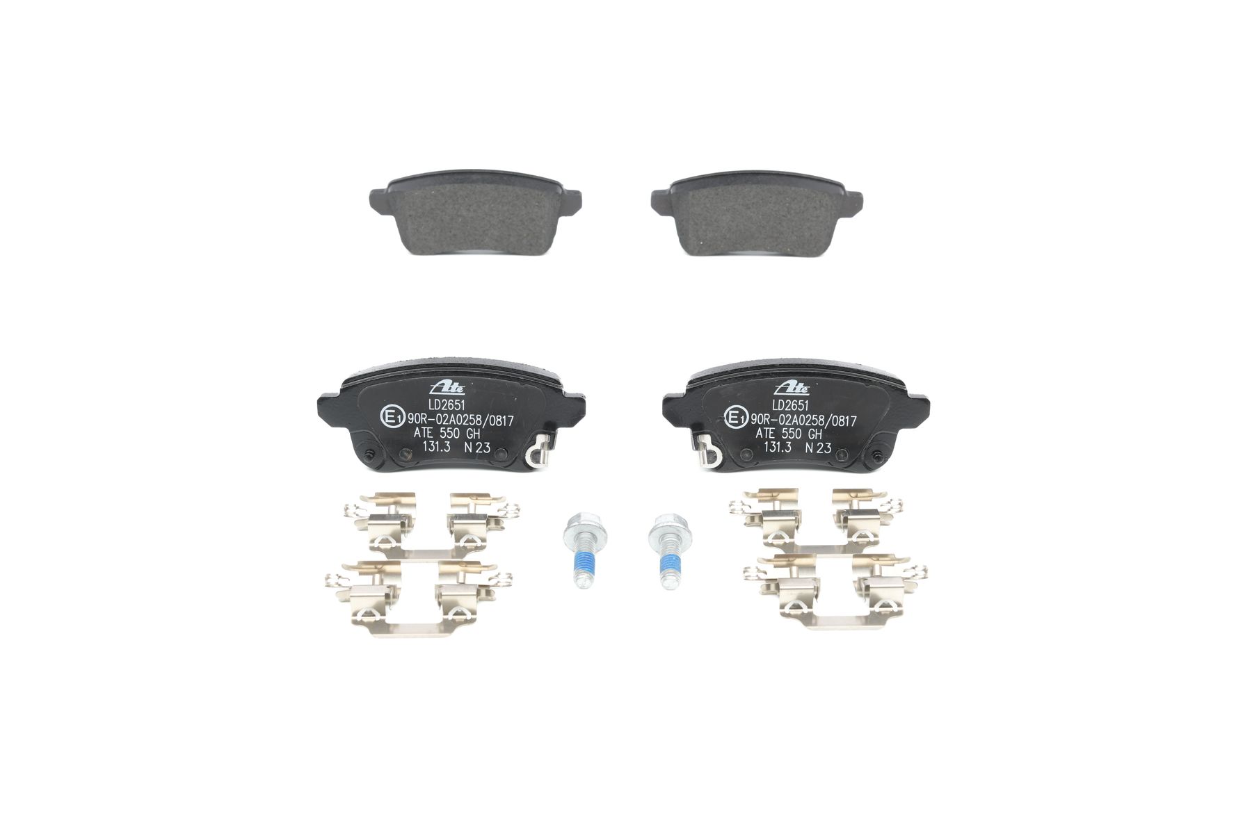 ATE 13.0470-2651.2: Juego de pastillas de freno Ceramic con accesorios, con tornillos pinza freno