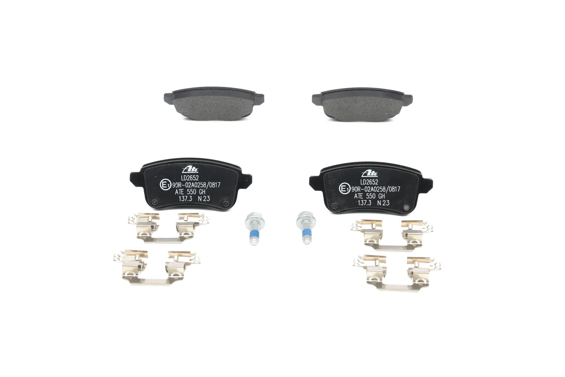 ATE 13.0470-2652.2: Juego de pastillas de freno Ceramic con accesorios, con tornillos pinza freno