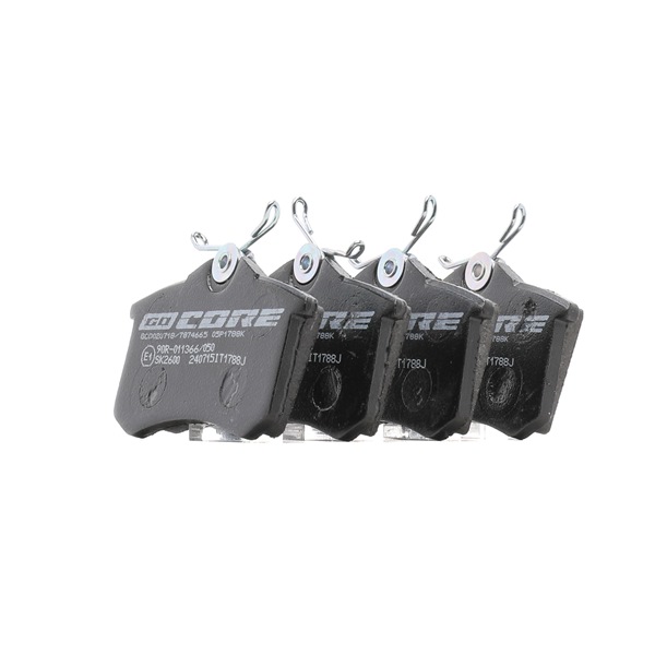 goCORE GCD020718: Bremsbeläge Hinterachse, mit Zubehör, mit Bremssattelschrauben